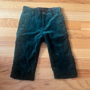 Boys Green Velvet Pants